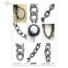 Grafiki, łańcuchy, ogniwa, szkice, czarno-białe*Graphics, chains, links, sketches, black and white.